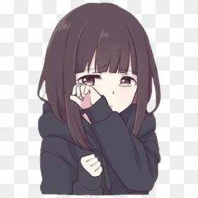 Cute Anime Girl Crying, HD Png Download - anime sweat drop png