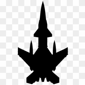 Jet Fighter Silhouette - Jet Fighter Top View, HD Png Download - airplane clipart png