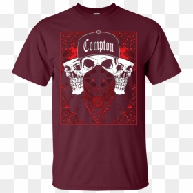 Mens Calidesign Compton Red Bandana Skull Gangster - Alexei Stranger Things Camisa, HD Png Download - red bandana png