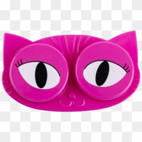 Pink Cat Eyes Contact Lens Case Facing Front - Circle, HD Png Download - cat eyes png
