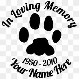 In Loving Memory Animal Paw Print Sticker - Heart Paw Prints No Background, HD Png Download - in loving memory png
