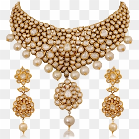 Elegant Kundan Choker Necklace - Gold Choker Necklace Png, Transparent Png - choker png