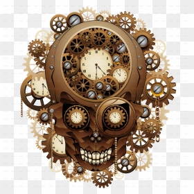 Steampunk Skull Art, HD Png Download - steampunk gears png