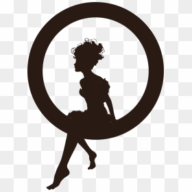 Black And White Sitting Girl Clipart, HD Png Download - fairy silhouette png