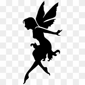 Glitter Tattoo Stencil Fairy On Tip Toe - Fairy Stencil, HD Png Download - fairy silhouette png
