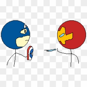 Captain American Civil War But With Stickfigures Clipart - Cartoon, HD Png Download - captain america civil war logo png
