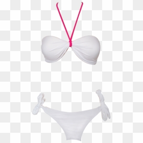 Sensual White Bandeau Twist Bikini - Lingerie Top, HD Png Download - bikini png