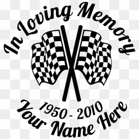 In Loving Memory Racing Flags Sticker - Illustration, HD Png Download - race flag png