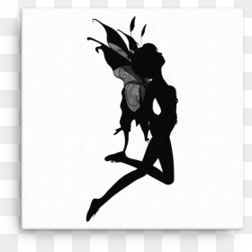Female Fairy Silhouette Canvas Mockup Wall Original - Transparent Background Fairy Silhouette, HD Png Download - fairy silhouette png