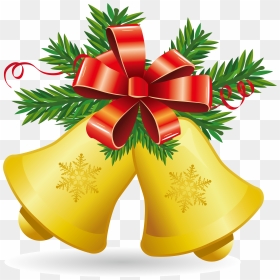 Ding Dong Merrily On High - Transparent Background Christmas Bell Clipart, HD Png Download - holiday ribbon png