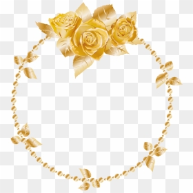 Rose Oses Wreath Gold Header Border Frame Decor Decorat - Vector Gold Frame Png, Transparent Png - gold rose png