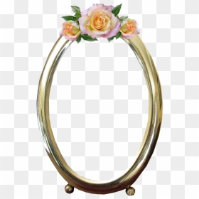 Frame, Oval, Gold, Rose, Decoration - Transparent Background Oval Frame Png, Png Download - gold rose png