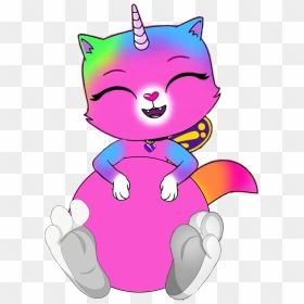 #rainbow #butterfly #unicorn #kitty Something Tickles - Rainbow Butterfly Unicorn Kitty Belly Deviantart, HD Png Download - kitty png