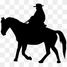 Cowboy On Horse Clipart, HD Png Download - horse silhouette png