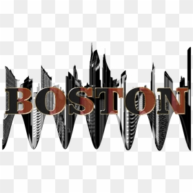 Boston Skyline Typography 2 Enhanced - Portable Network Graphics, HD Png Download - boston skyline silhouette png