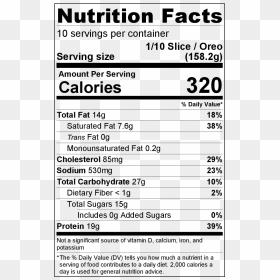 Transparent Nutrition Label Png - Fried Pickles Nutrition Facts, Png 