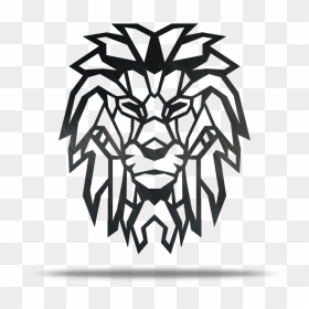 Geometric Lion Metal Wall Art - Wall Art Images Download, HD Png Download - geometric lines png