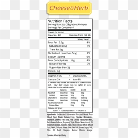 Nutrition Med Cheeseherb - Nutrition Facts, HD Png Download - nutrition facts png