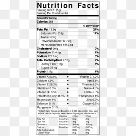 Chocolate Chip Pumpkin Muffins - Rise Kombucha Nutrition Label, HD Png Download - nutrition facts png
