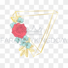 Triangle Rose Wedding Floral Golden Vector Illustration - Vector Graphics, HD Png Download - gold rose png