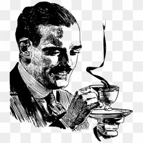 Human Behavior,art,visual Arts - Drink Coffee Man Drawing, HD Png Download - coffee icon png
