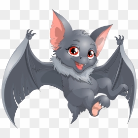Transparent Halloween Bat Cartoon Png Clipart - Bat Cartoon Clipart, Png Download - halloween bat png