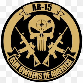 Punisher Ar 15 T Shirt, Transparent Png - Gun Owners Of America Sleeve Shirt, Png Download - punisher logo png