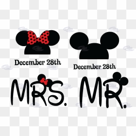 Mr Mrs Mickey Minnie Mouse Heads With Custom Wedding - Mickey Mouse Y Minnie Mrs, HD Png Download - minnie head png
