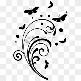 Free Png Swirl Line Design Png Png Image With Transparent - Black And White Butterfly Png, Png Download - white design png