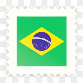 Postage Stamp Icon - Brazil Flag Post Stamp, HD Png Download - postage stamp png