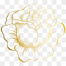 Golden Rose Png Clip Art Image - Clip Art Rose Gold Flower, Transparent Png - rose drawing png