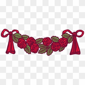 Vintage Red Roses With Ribbons Banner - Rose Banner Png, Transparent Png - banner clip art png