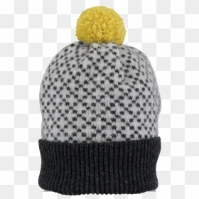 Grey Cross Lambswool Bobble Hat - Knit Cap, HD Png Download - hats png
