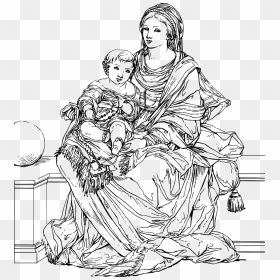Mother Mary With Infant Jesus Images Free Download, HD Png Download - christian fish png