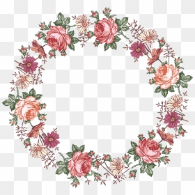 Interesting Rustic Flower Frame With Rustic Picture - Victorian Flower Round Frame, HD Png Download - rustic png