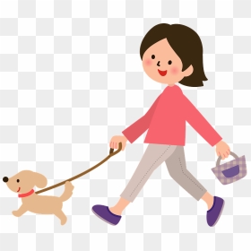 Woman Dog Walk Clipart - Clipart Dog Walking, HD Png Download - woman walking png