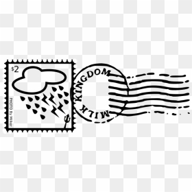 Vector Drawing Of Weather Design Postage Stamp - Stamps Clipart Black And White, HD Png Download - postage stamp png