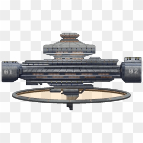 Starbase7exterior - 8 Bit Space Station Transparint, HD Png Download - starship png