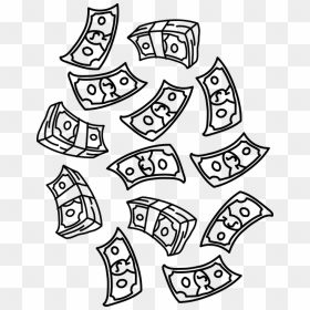 Money Falling Down Drawing, HD Png Download - dolares png