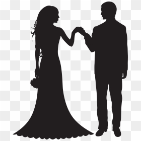 Bride And Groom Silhouette Clip Art, HD Png Download - bride and groom silhouette png