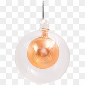 Christmas Balls Clear/gold M - Incandescent Light Bulb, HD Png Download - christmas bulb png