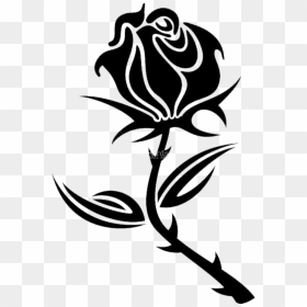Black Rose Drawing Clip Art - Rose Clipart Black, HD Png Download - rose drawing png
