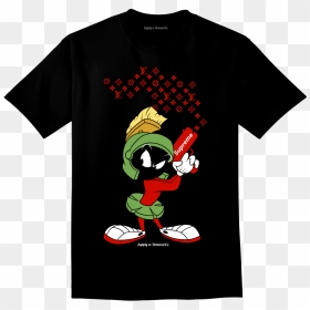 Supply & Demand- Marvin X Lv X Supreme Black Tee - Marvin The Martian Supreme Shirt, HD Png Download - marvin the martian png