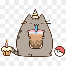 Pusheen Pusheencat Pusheenthecat Birthday - Cute Pusheen, HD Png Download - bubble tea png
