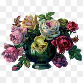 Drawing "roses In A Vase" - Flowers In Bowls Png, Transparent Png - rose drawing png