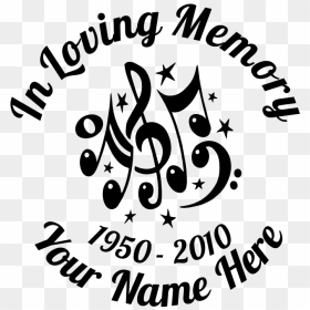 In Loving Memory Music Notes Sticker - Calligraphy, HD Png Download - color music notes png