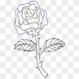 How To A Rose - Easy Rose Drawing With Stem, HD Png Download - rose drawing png