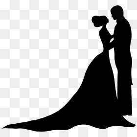 Wedding Couple Silhouette, HD Png Download - bride and groom silhouette png
