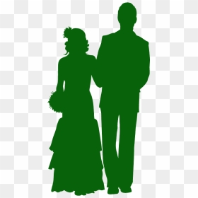 Silhouette, HD Png Download - bride and groom silhouette png