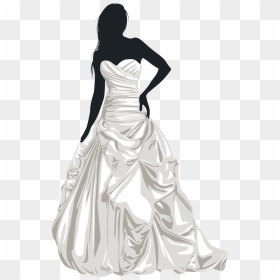 Bride Silhouette Png - Wedding Dress Wedding Clip Art, Transparent Png - bride and groom silhouette png